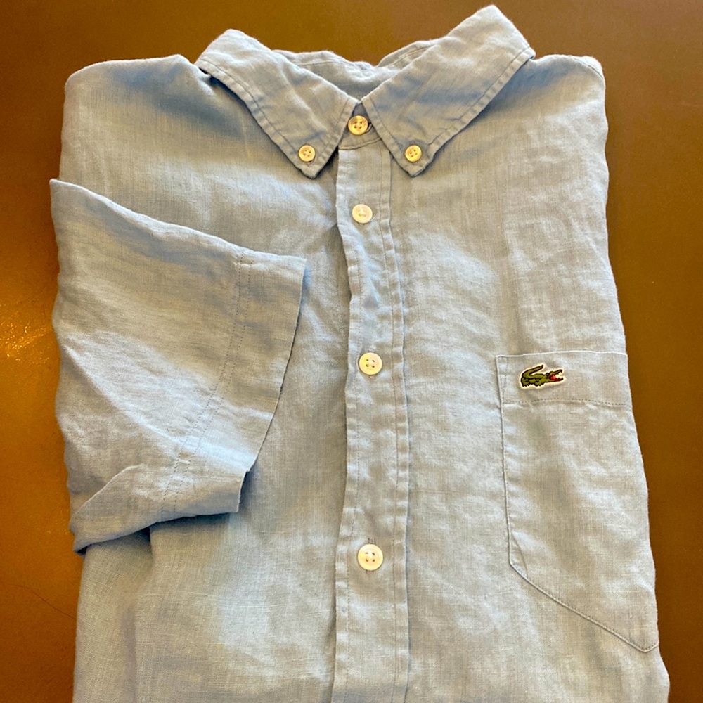 Lacoste short sleeve men’s linen shirt